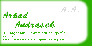 arpad andrasek business card